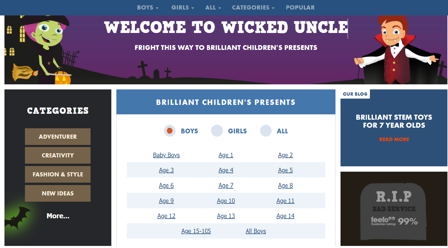 Wicked Uncle Choosing the perfect gifts for children The Knight Tribe
